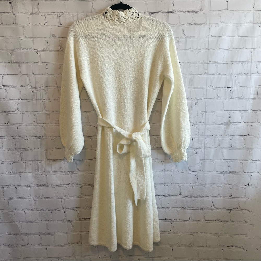 RARE St. John Knits Cream Long Sleeve Dress